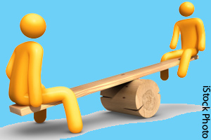 Seesaw, a first class lever