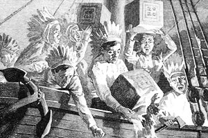 Painting of the Boston Tea Party