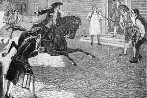 Painting of Paul Revere's famous ride