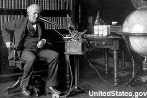 Edison and his dictation machine