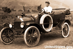 A finished Model T Ford car