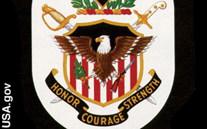 The bald eagle is part of the <br>U.S. Army's coat of arms