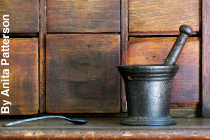 An old mortar and pestle