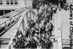 Immigrants landing on Ellis Island