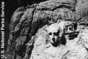 George Washington <br>was the first figure completed.