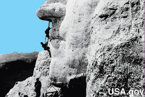 Working on Washington's nose