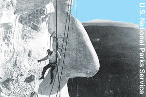 Working on Lincoln's face