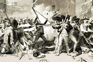 Patriots and British soldiers fighting