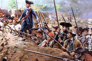The patriots dug trenches to fire upon the British.