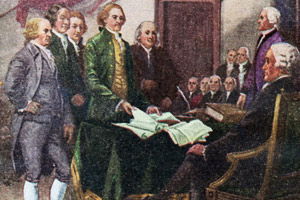 Presenting the Declaration of Indepence to the Second Continental Congress