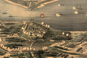 America and France surrounded the British at Yorktown.