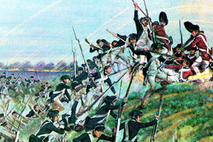 The Continental Army attacking the British