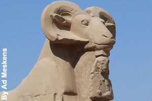 A sculpture of the ram