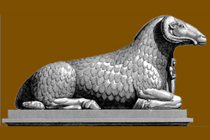 Drawing of Amun as a ram