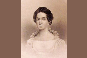 A drawing of Letitia Polk