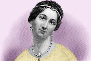 A drawing of Julia Tyler, First Lady