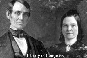 A newly married Abraham and Mary Lincoln