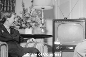Mamie watching TV in 1952