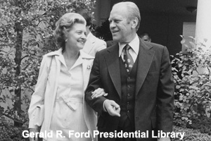 First lady Betty and President Gerry Ford