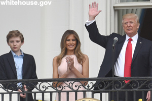 Barron, Melania, and Donald Trump