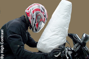Motorcycle riders may soon be safer <br>because of airbags.