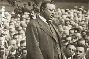 Roosevelt giving a speech