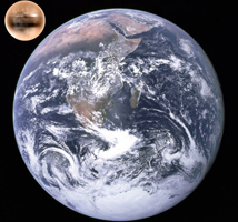 Comparing the sizes of Earth and Pluto