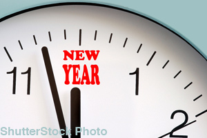 The new year starts at midnight on January 1.