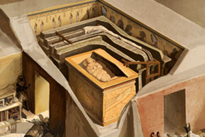 The burial chamber of Tutankhamen