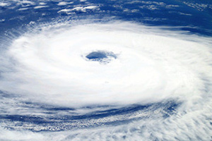 Picture of the eye of a hurricane