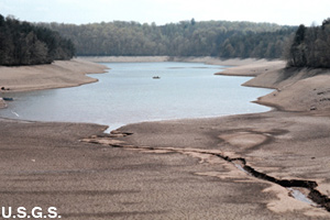 Lakes and ponds dry up during a drought.