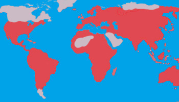 Range (in red) of the fishing spider